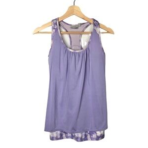 Athleta Royal Pigeon Layered Athletic Tank Top in Wisteria Purple S